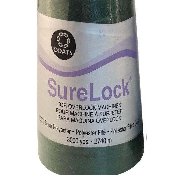 Coats SureLock Serger Thread Spools Spruce Green 100% Polyester 3000 Yards Each. - Picture 9 of 10